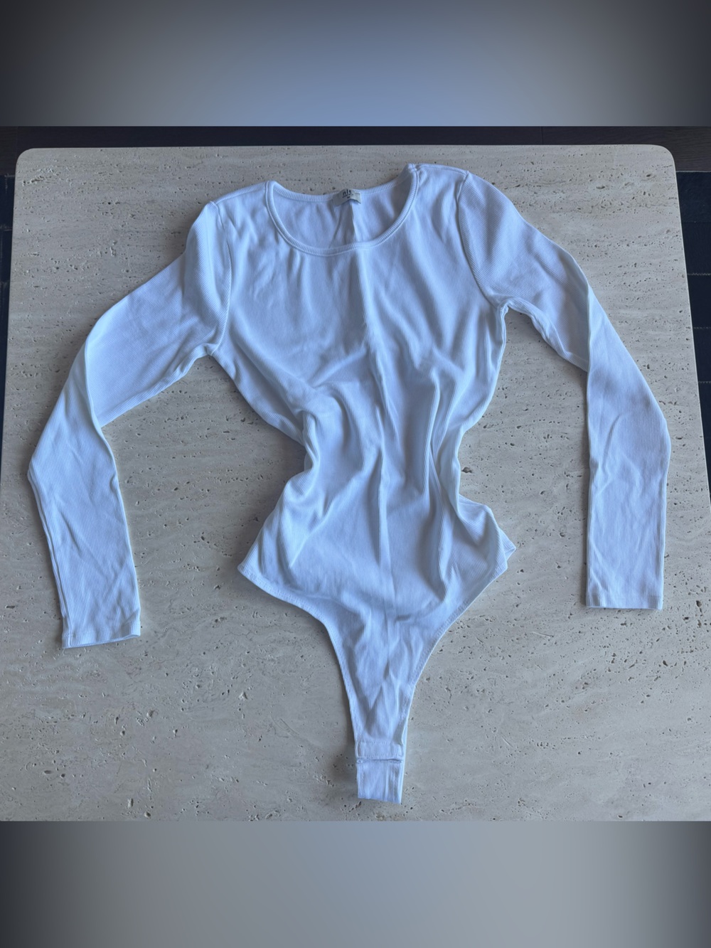 NLT Long-Sleeve Backless Cutout Bodysuit (white)